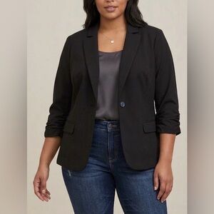 Studio by Torrid Ruched Sleeve Blazer, Size 0 (L)